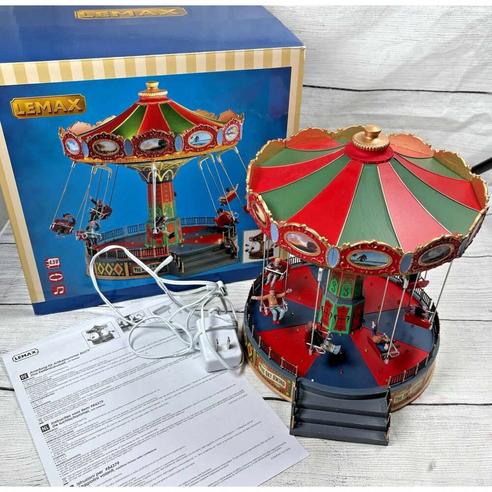 LeMax The Sky Swing Lights & Sound 84379 Original Box Holiday Village Musical